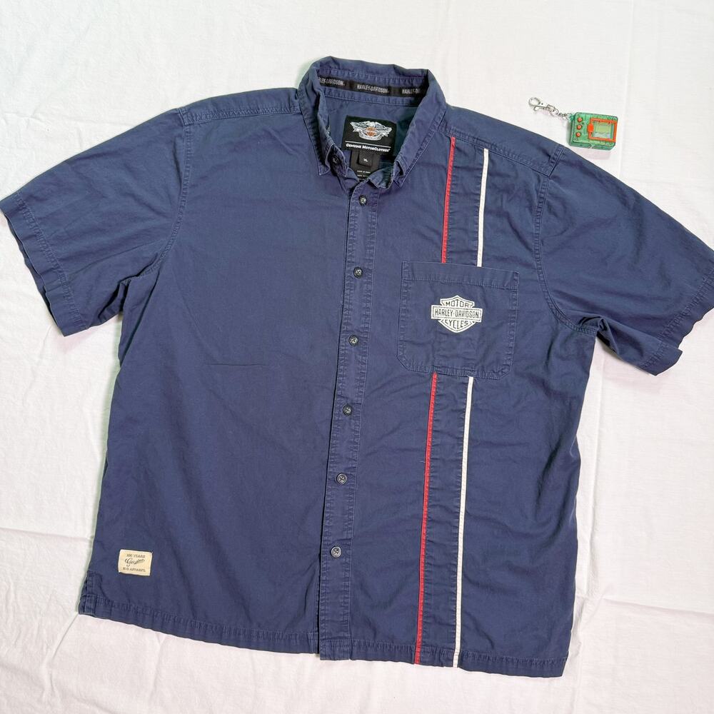 Harley Davidson MC 100% Cotton Button Up Shirt - XL